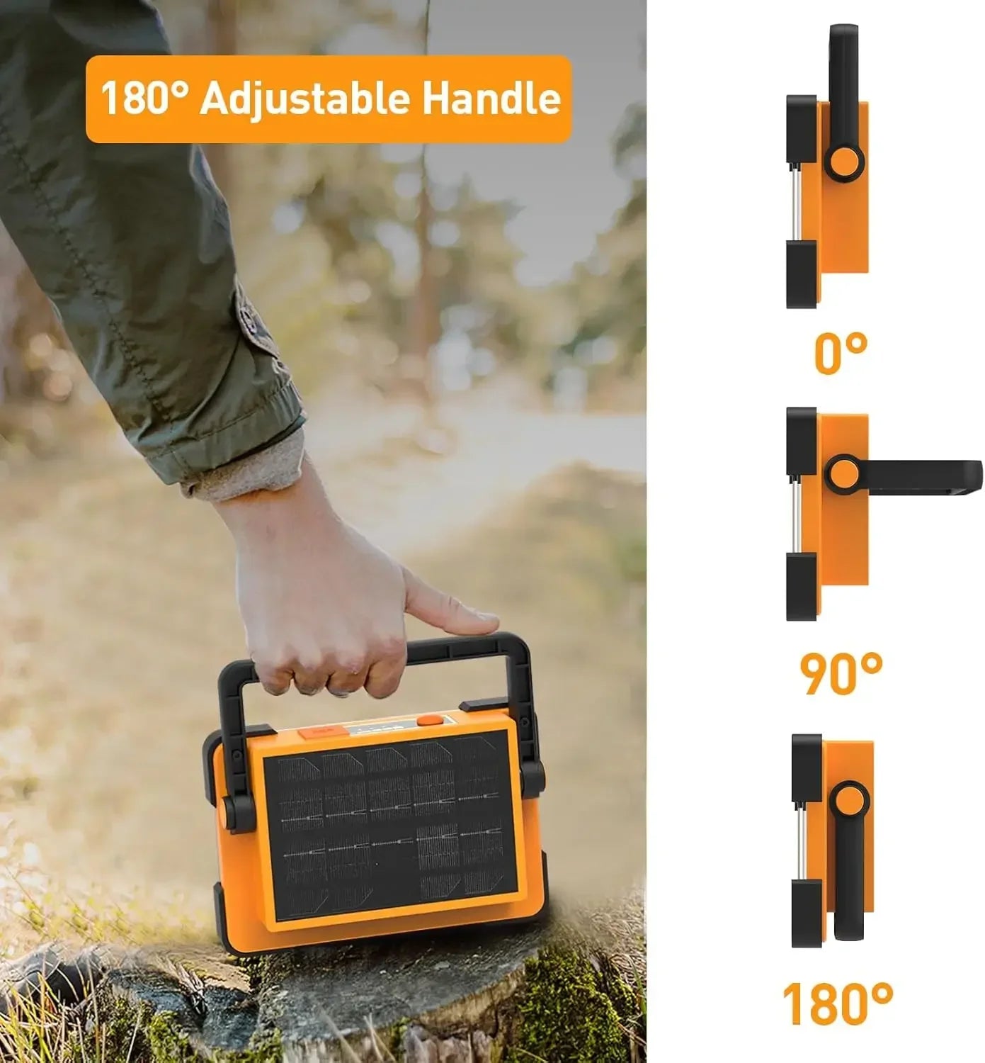 New Rechargeable Solar Flood Light Outdoor Portable LED Reflector Spotlight Rechargeable Projector Floodlight Construction Lamp