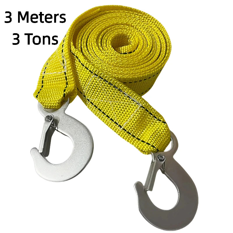 4M/5M Heavy Duty Car Tow Cable 5Ton/8Ton Trailer Rope with Hooks for Van SUV Truck Emergency Road Recovery Automotive Accessorie