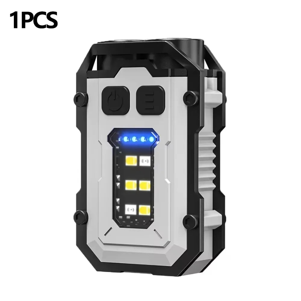 Mini Rechargeable LED Pocket Flashlight Portable Side COB Torch with Clip Tail Magnet Light Super Bright Outdoor Camping Lantern