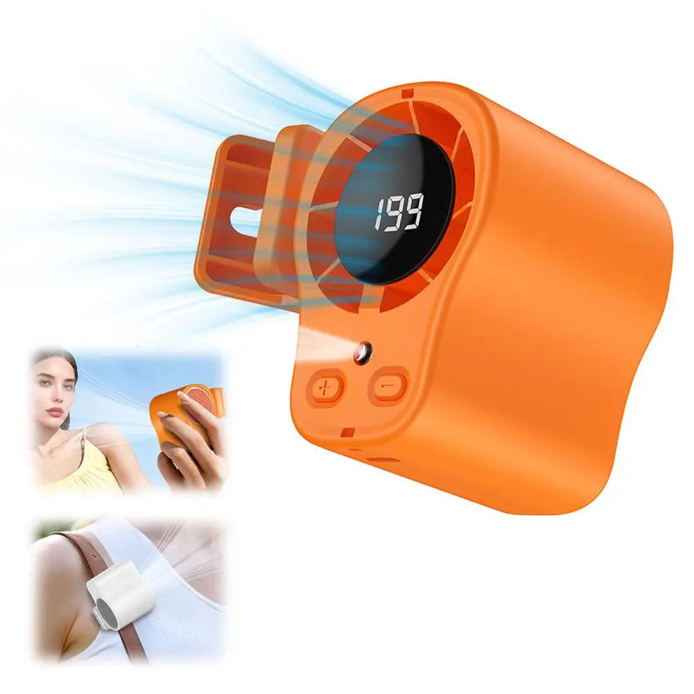 Semiconductor Cooling Car Fan Waist Mounted High-speed Car Clip Fan USB Charging Umbrella Clip Neck Hanging Portable Fan Outdoor