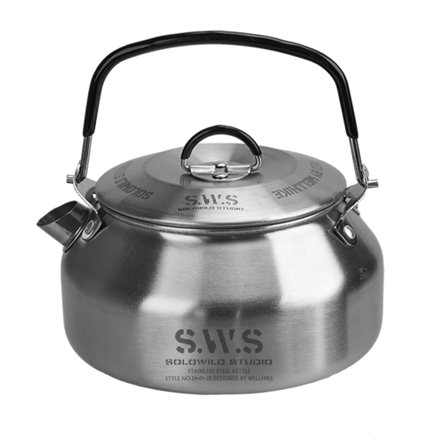 0.8L Portable Hiking Kettle 304 Stainless Steel Ultralight Coffee Kettle Lightweight Coffee Pot for Outdoor Travel Camping