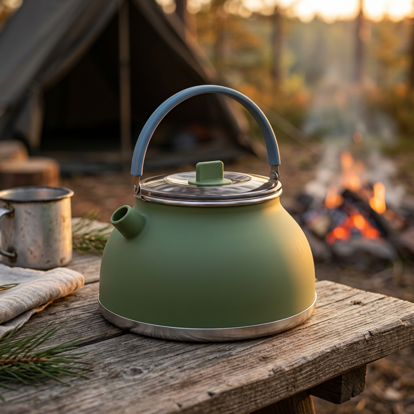 Collapsible Camping Kettle | Silicone with Stainless Steel Base