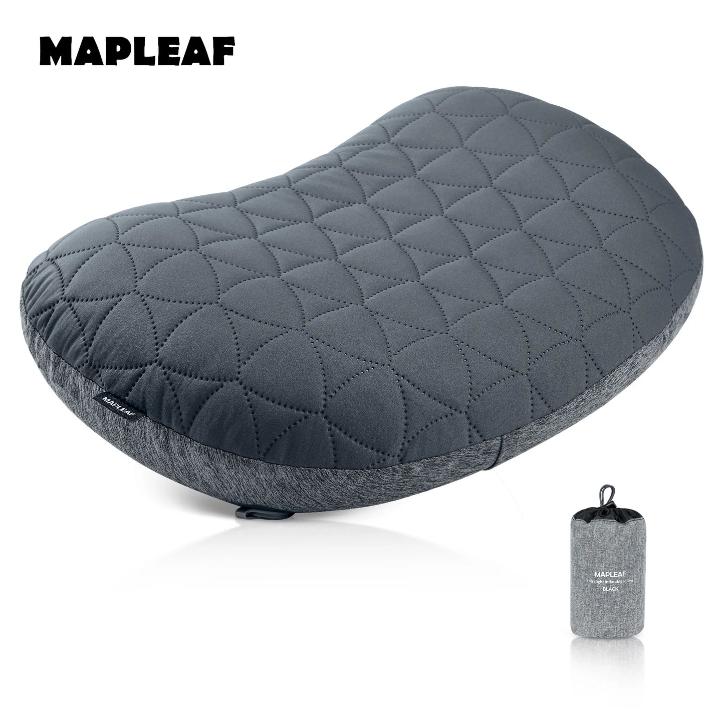 MAPLEAF Inflatable Camping Pillow Removable Cover Ultralight Ergonomic Neck Lumbar Support Compact Backpacking Hiking Travel Air