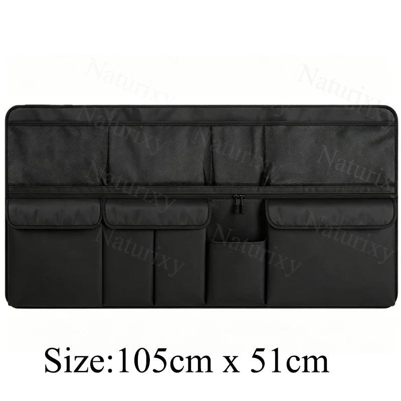 Backseat Trunk Organizer Multi-Pocket Hanging Car Storage Bag with Mesh Pockets & Zippered Compartment for SUV Minivans Truck