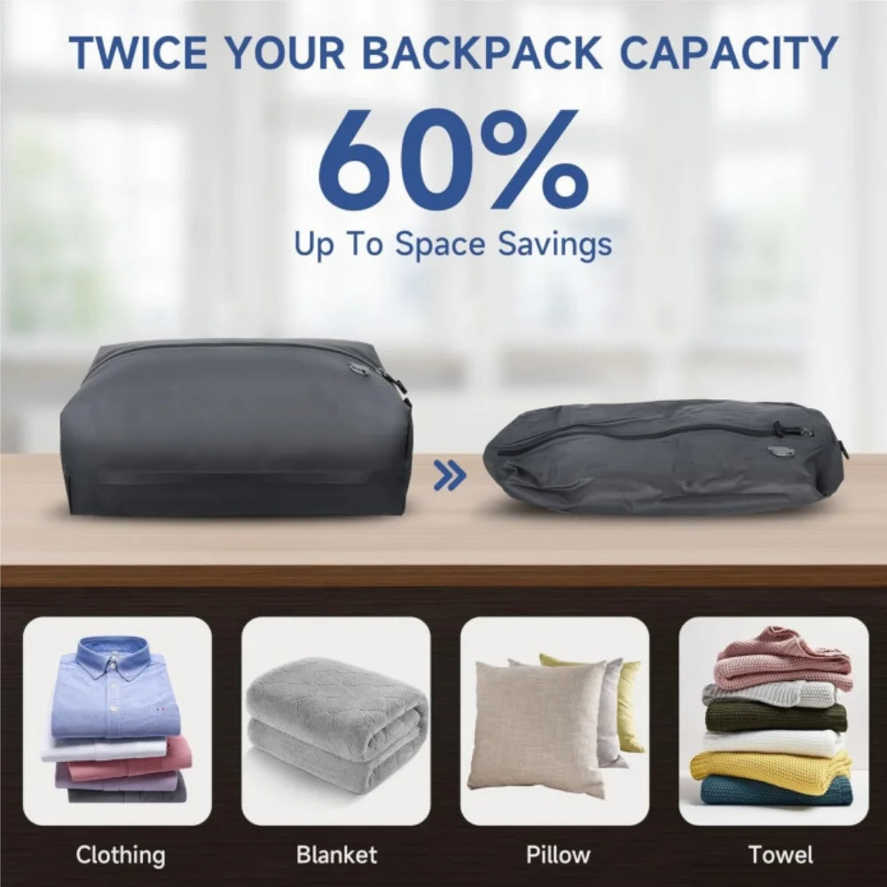 Outdoor Vacuum Compression Bags, Camping Travel Clothing Storage Bags, Lightweight,Space-Saver Organizer for Hiking Trips