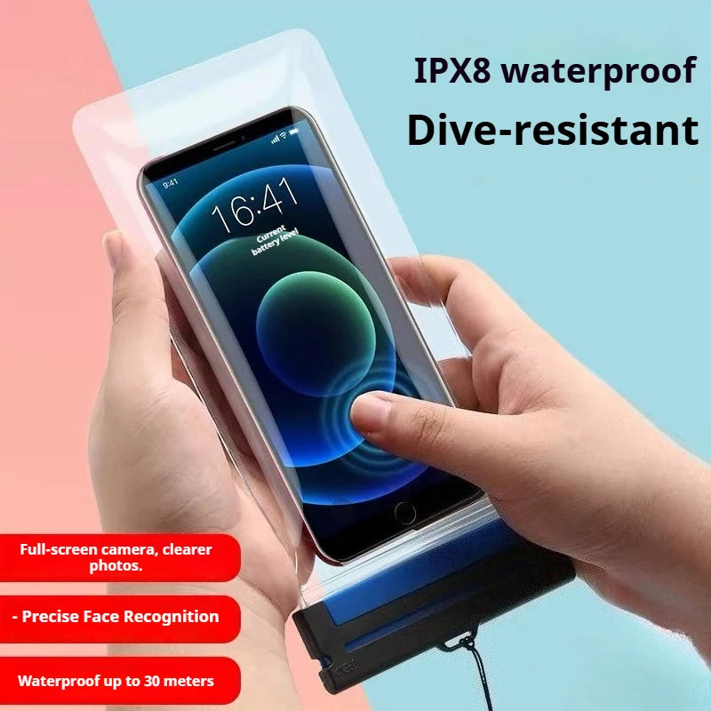 IPX8 Waterproof Phone Pouch TPU Case Touch Screen Diving Bag Underwater Swimming Beach Essential Universal Underwater Photo