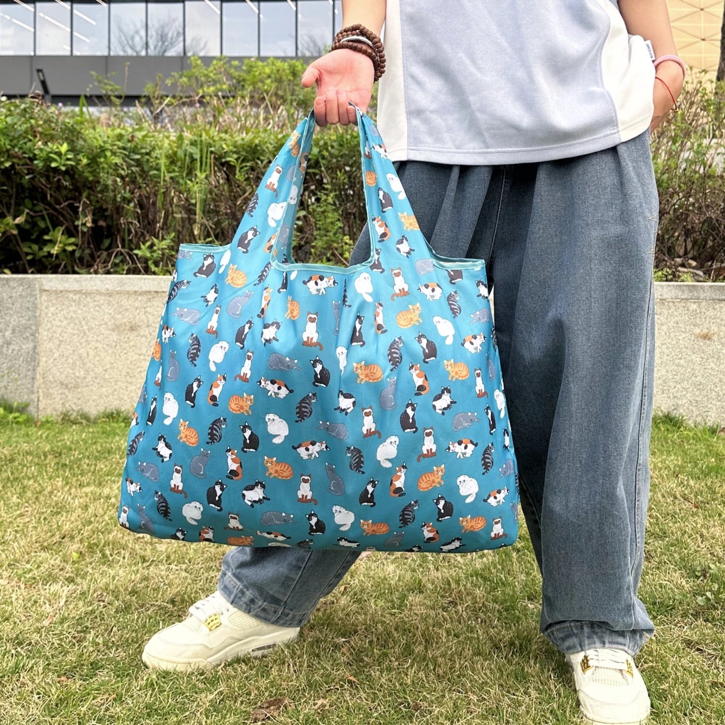 Tote Bag Large Capacity Tote Bag Satchel Lightweight Shopping Bag Printed Pattern Outdoor Foldableable Satchel Camping Style Travel Bag
