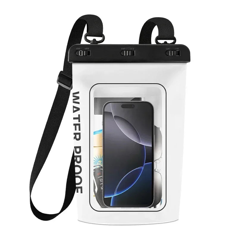 HAISSKY 1.8L Mobile Phone Waterproof Pouch For iPhone 17 16 Pro Max 15 Plus 16E Swimming Rafting Boating Beach Crossbody Bags