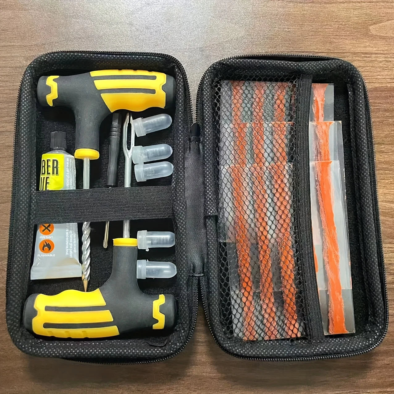 All-Vehicle Repair Kit - Multi-Tool Set with 5 Self-Tapping Screws & Rubber Cement, Portable Flat Tire Fix for Roadside