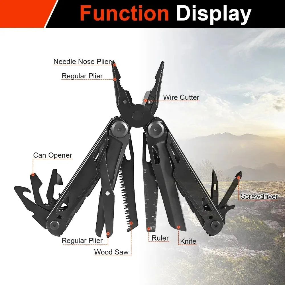 Outdoor Folding Pliers EDC Multi Tool Professional Camping Tactical Pliers Multi Purpose Tool for Camping Fishing Daily Carry