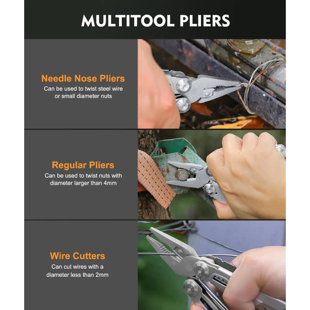 Outdoor Folding Pliers EDC Multi Tool Professional Camping Tactical Pliers Multi Purpose Tool for Camping Fishing Daily Carry
