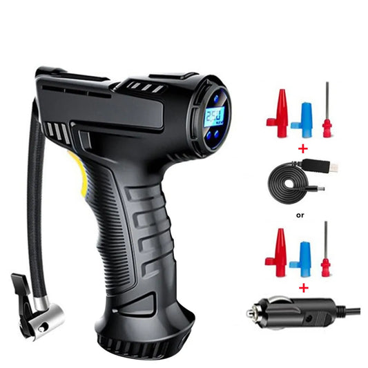 120W Car Air Pump Wired Wireless Inflatable Portable Compressor Digital Rechargeable Car Automatic Tire Inflator Equipment