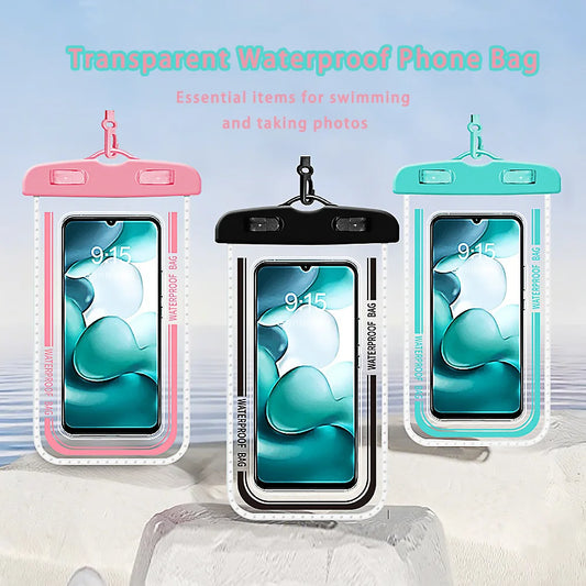 Waterproof Phone Pouch, 8.3" Waterproof Phone Case for iPhone 16 15 14 13 Pro Max, IPX8 Cellphone Dry Bag Beach Cruise Ship Esse