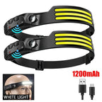COB LED Headlamp | USB Rechargeable Motion Sensor