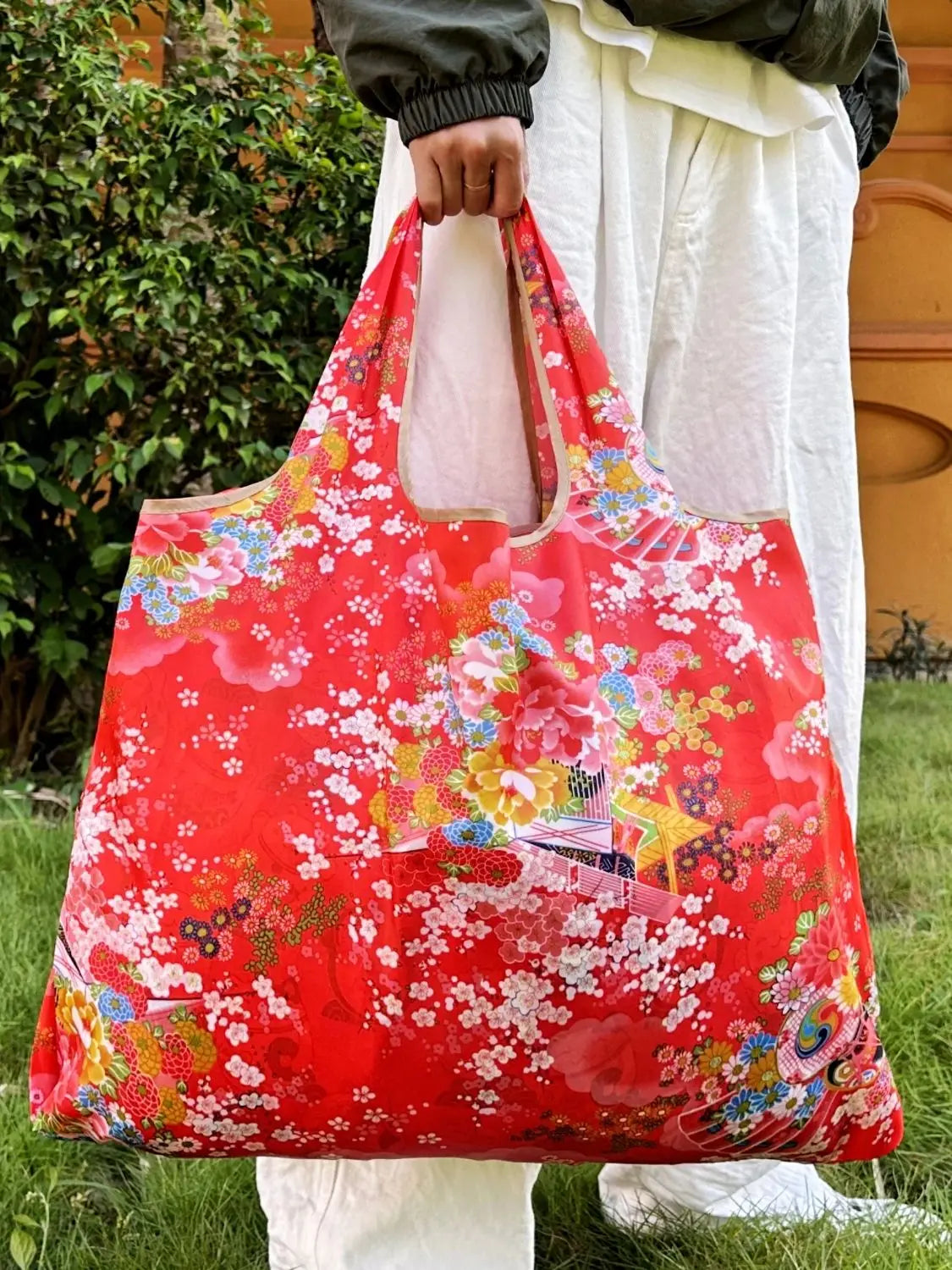 Tote Bag Large Capacity Tote Bag Satchel Lightweight Shopping Bag Printed Pattern Outdoor Foldableable Satchel Camping Style Travel Bag