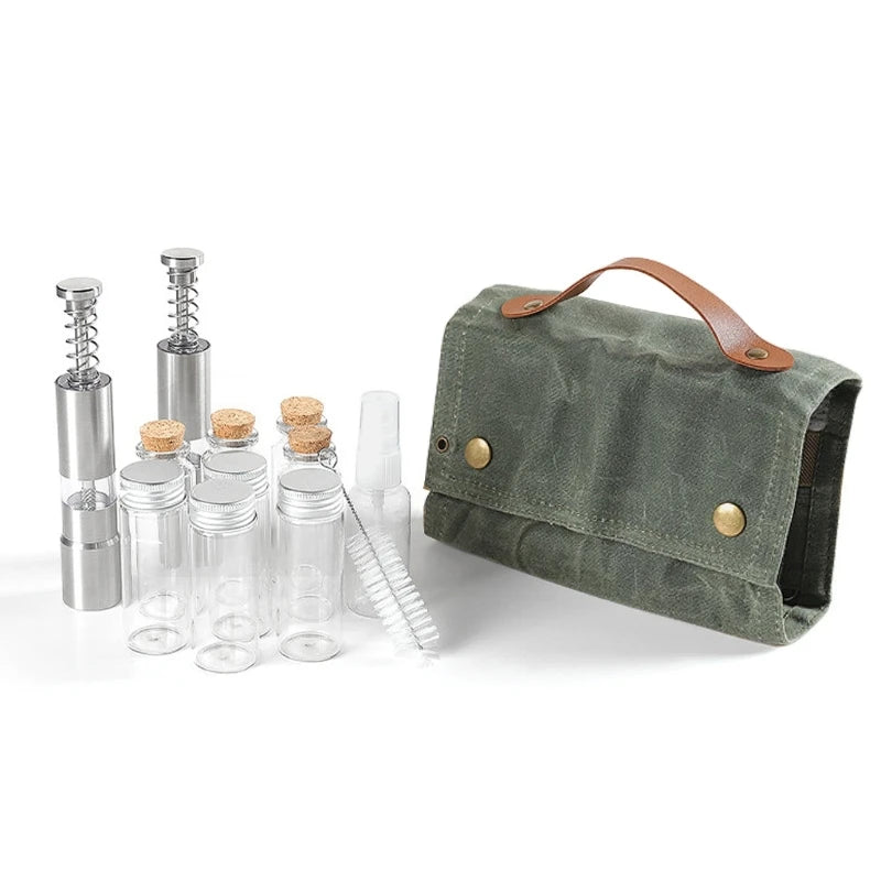 12Pcs Mini Condiment Bottle Condiment Container Set Outdoor Seasoning Bottles Sets Camping Picnics Fishing Barbecue Dropshipping