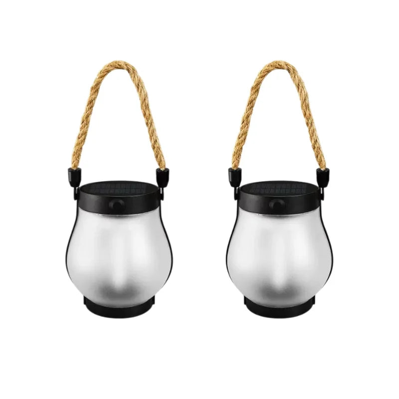 USB Rechargeable Camping Light Solar Flame Lights IPX4 Waterproof 800 Lumens 1200mAh Hanging Lantern Outdoor Lights