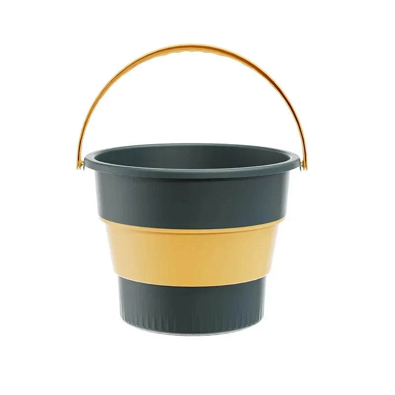 Silicone Folding Bucket 5/10/17L with Cover Multifunctional Water Container for Camping Fishing Car Wash Bathroom
