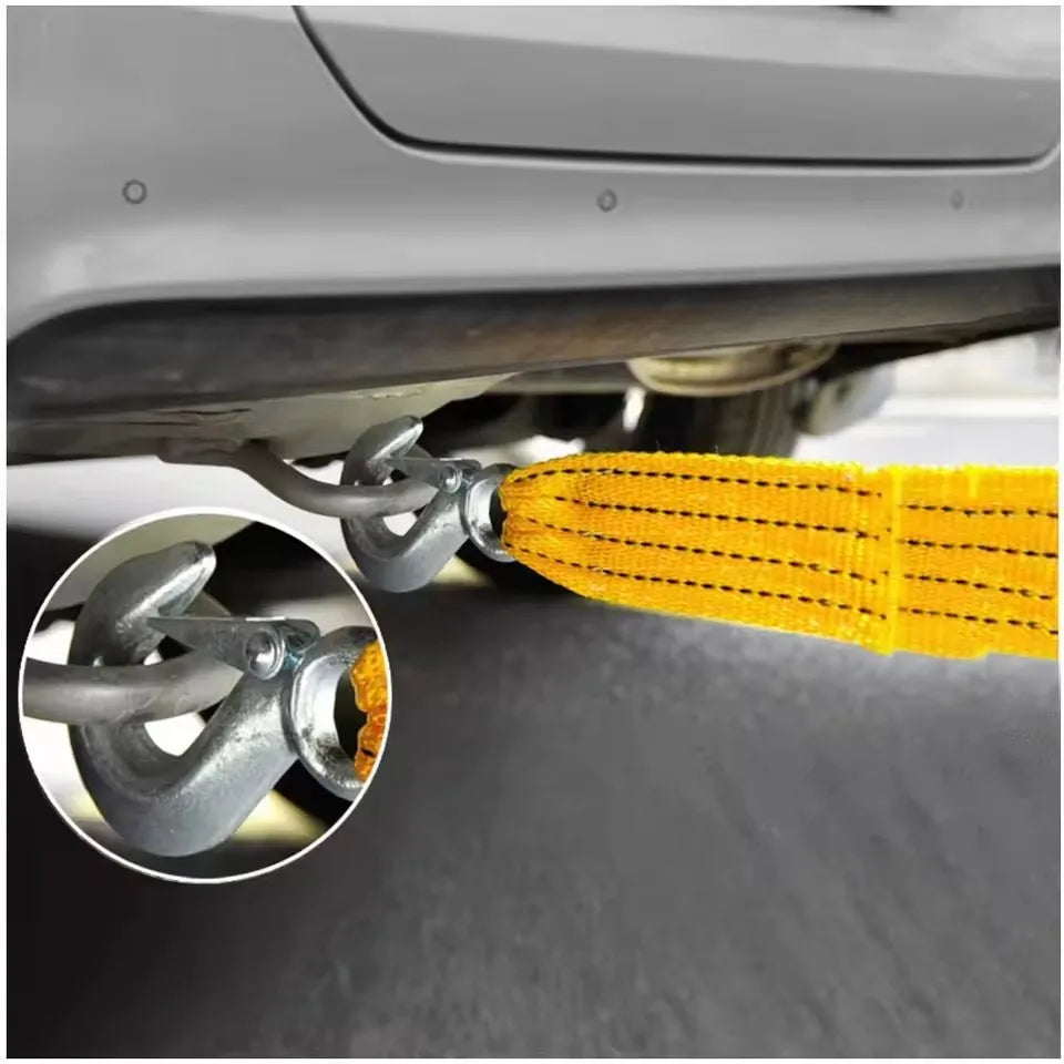 3M/4M Car Tow Cable Heavy Duty 3Ton/5Ton Trailer Rope Towing Pull Rope Strap Hooks Van Road Recovery Car Accessories
