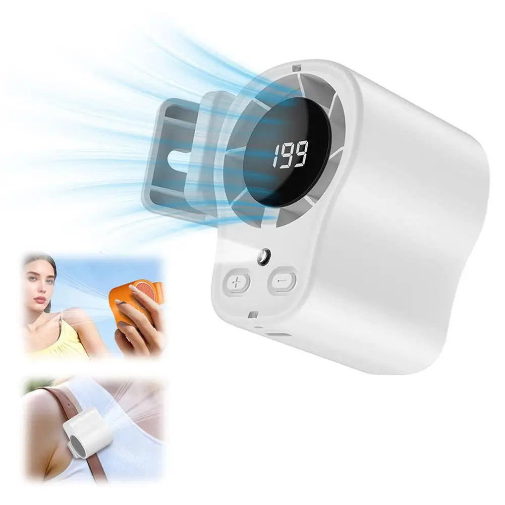 Semiconductor Cooling Car Fan Waist Mounted High-speed Car Clip Fan USB Charging Umbrella Clip Neck Hanging Portable Fan Outdoor