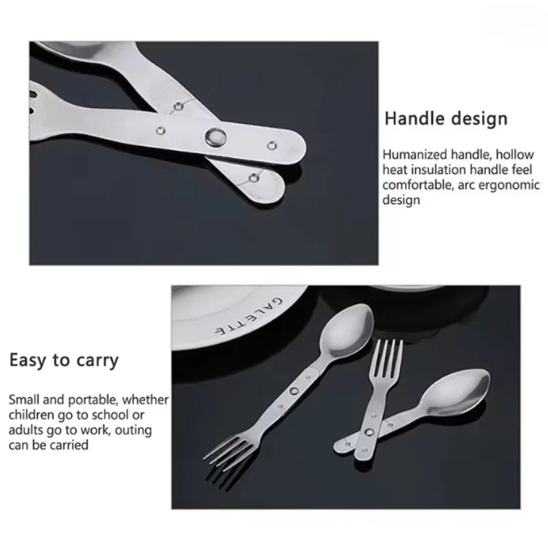 2-in-1 Utility Folding Spork, Spoon & Fork, Camping Utensil for Hiking, Camping or Backpacking