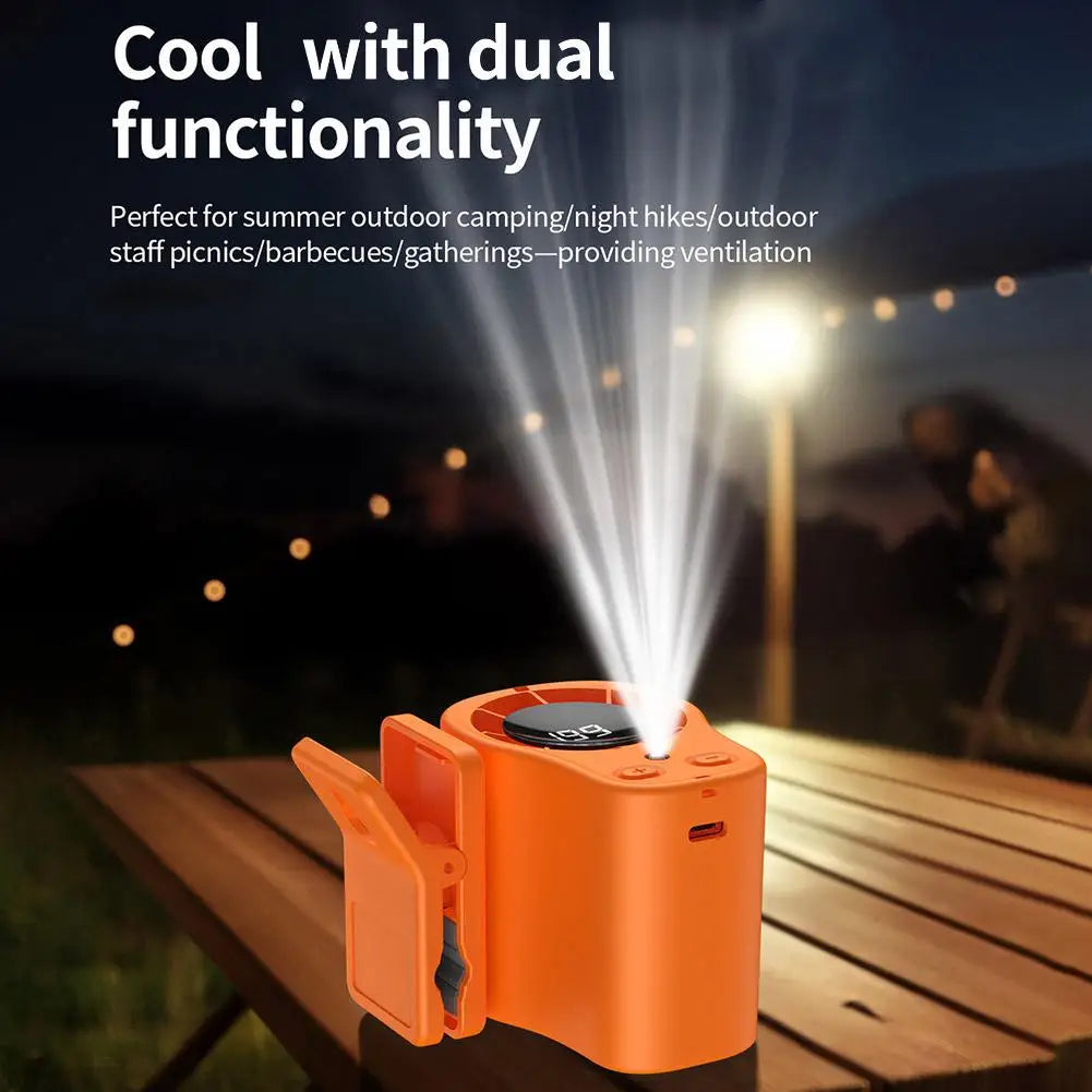 Semiconductor Cooling Car Fan Waist Mounted High-speed Car Clip Fan USB Charging Umbrella Clip Neck Hanging Portable Fan Outdoor