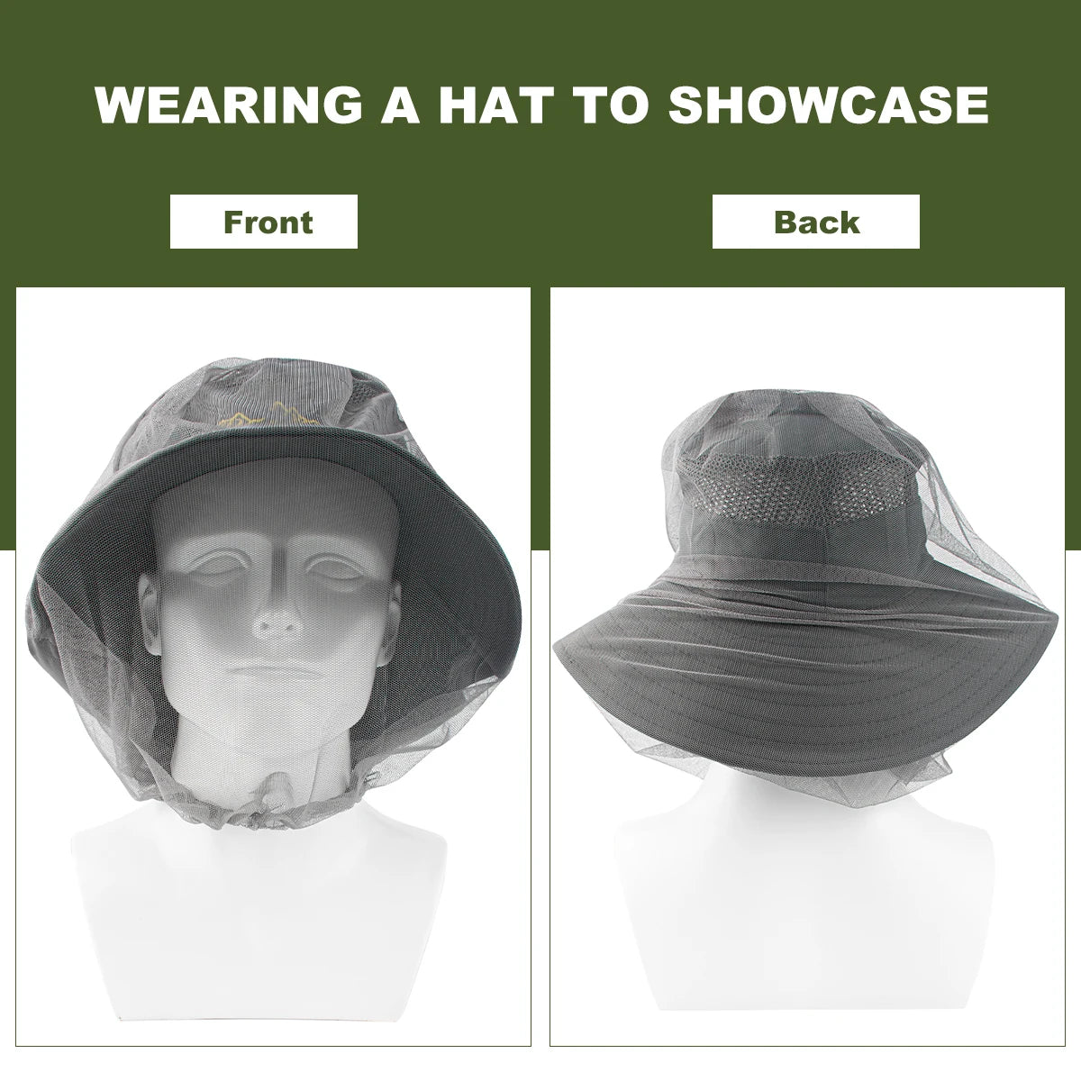 Hike Fishing Mosquito Net Hat Insect Midge Wasp Bug Head Cover Protector Outdoor Fishing Cap Anti Mosquito Insect Hat
