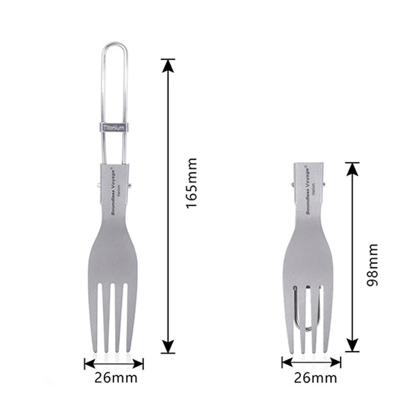 Titanium Camping Tableware Portable Cutlery Folding Spoon Fork Spork Chopsticks Outdoor Picnic Flatware Set Boundless Voyage Hot