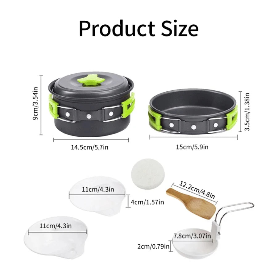 CAOX amping Cookware Set Backpacker's Cooking Set: Portable, Durable Outdoor Cookware with Tableware and Handy Storage Bag