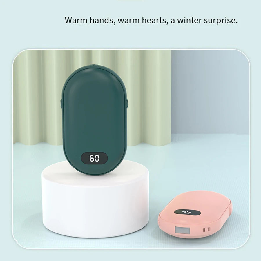 New Hand Warmer Power Bank 2in1 USB Rechargeable Winter Mini Hand Warmer Electric Heater Pocket Warmer high-capacity Winter Gift