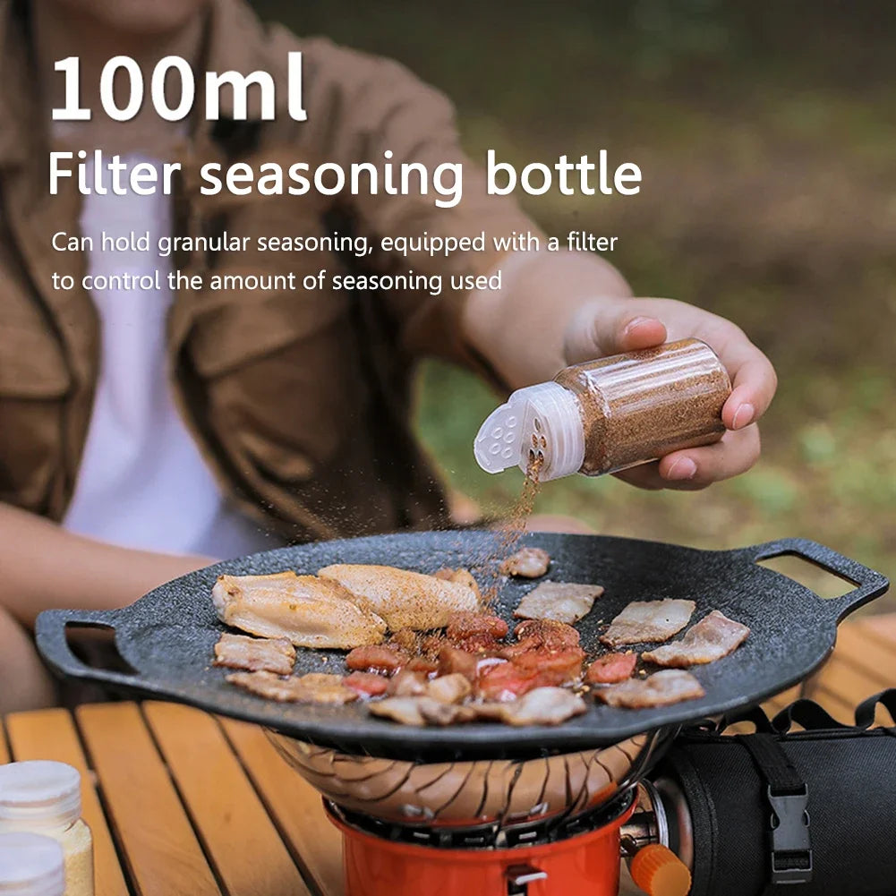 Portable Pepper Spice Storage Jars Set Oil Seasoning Containers Bottle Storage Bag For Outdoor Camping BBQ 100ml Liquid Bottle