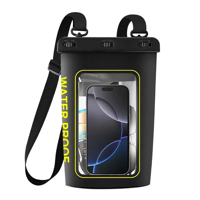 HAISSKY 1.8L Mobile Phone Waterproof Pouch For iPhone 17 16 Pro Max 15 Plus 16E Swimming Rafting Boating Beach Crossbody Bags
