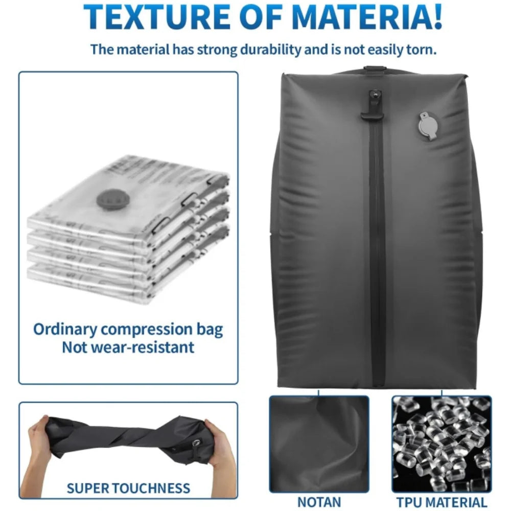 Outdoor Vacuum Compression Bags, Camping Travel Clothing Storage Bags, Lightweight,Space-Saver Organizer for Hiking Trips