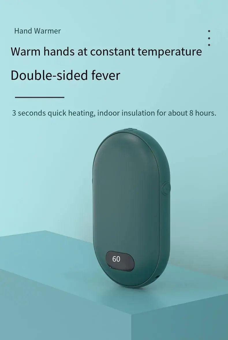 New Hand Warmer Power Bank 2in1 USB Rechargeable Winter Mini Hand Warmer Electric Heater Pocket Warmer high-capacity Winter Gift