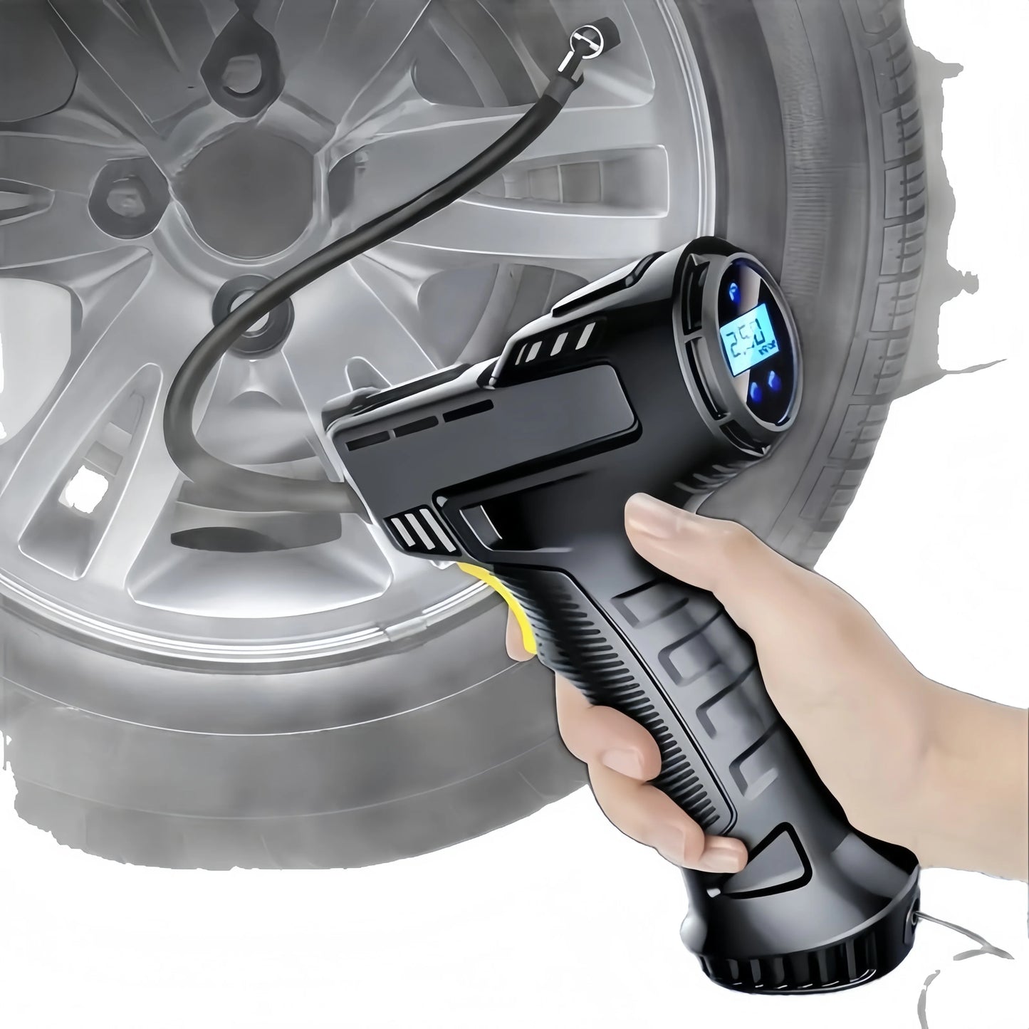 120W Car Air Pump Wired Wireless Inflatable Portable Compressor Digital Rechargeable Car Automatic Tire Inflator Equipment
