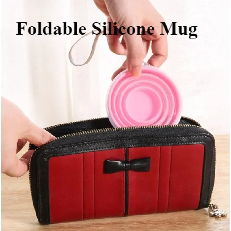 1PC 300ml Silicone Folding Mug Portable Travel Outdoor Camping Sports Mug Foldable Coffee Mug Camping  Cup Tea Cup Waterbottle