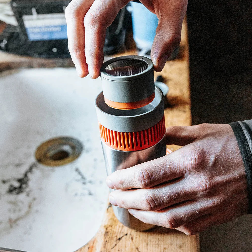 WACACO Pipamoka, All-in-one Vacuum Pressured Portable Coffee Maker, Insulated Travel Mug, Hand Powered and Pressure Brewer