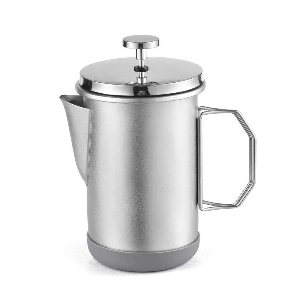 Stainless Steel French Press Coffee Maker 1L, Portable with Foldable Handle for Camping Travel, Home Office Use