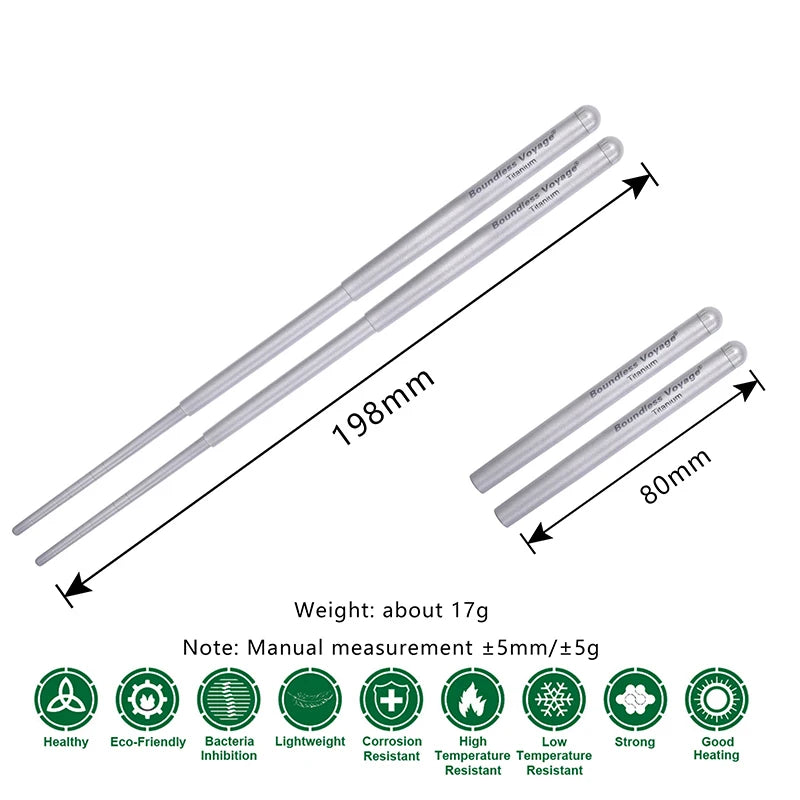 Titanium Camping Tableware Portable Cutlery Folding Spoon Fork Spork Chopsticks Outdoor Picnic Flatware Set Boundless Voyage Hot