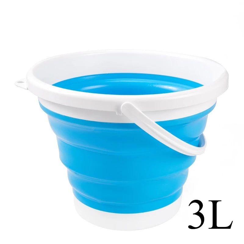 3L/5L/10L Collapsible Silicone Bucket Folding Water Pail for Household Cleaning & Storage