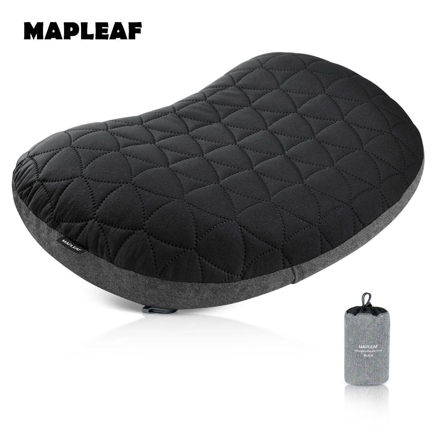 MAPLEAF Inflatable Camping Pillow Removable Cover Ultralight Ergonomic Neck Lumbar Support Compact Backpacking Hiking Travel Air