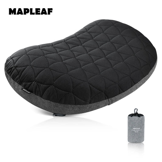 MAPLEAF Inflatable Camping Pillow Removable Cover Ultralight Ergonomic Neck Lumbar Support Compact Backpacking Hiking Travel Air