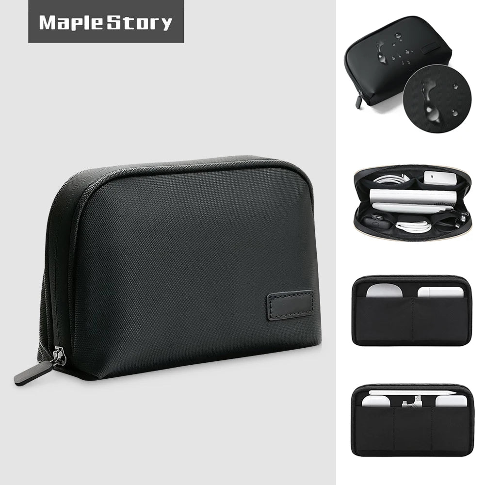Cable Storage Bag Waterproof Digital Electronic Organizer Portable USB Data Line Charger Plug Storage Bag Travel Makeup Bag