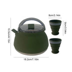 Collapsible Camping Kettle | Silicone with Stainless Steel Base