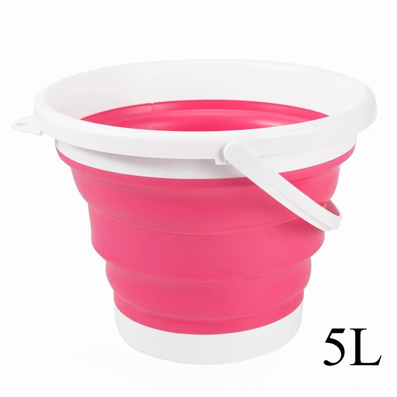 3L/5L/10L Collapsible Silicone Bucket Folding Water Pail for Household Cleaning & Storage