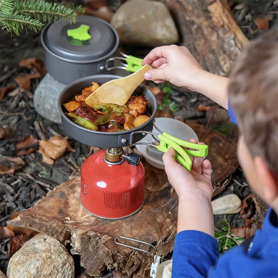 CAOX amping Cookware Set Backpacker's Cooking Set: Portable, Durable Outdoor Cookware with Tableware and Handy Storage Bag