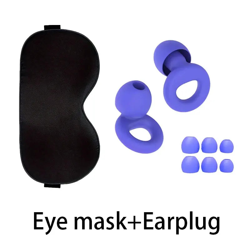 Soft Sleep Aid Set with Light Blocking Eye Mask And Noise Reduction Ear Plugs for Better Sleep Quality For Rest Travel