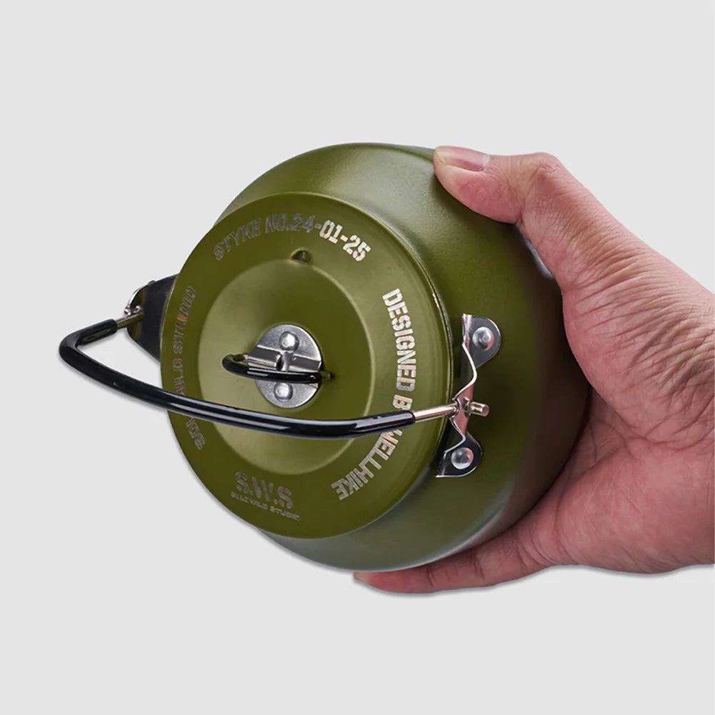 0.8L Portable Hiking Kettle 304 Stainless Steel Ultralight Coffee Kettle Lightweight Coffee Pot for Outdoor Travel Camping