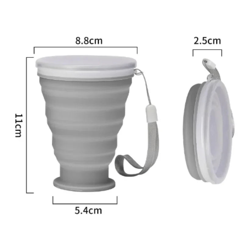 1PC 300ml Silicone Folding Mug Portable Travel Outdoor Camping Sports Mug Foldable Coffee Mug Camping  Cup Tea Cup Waterbottle