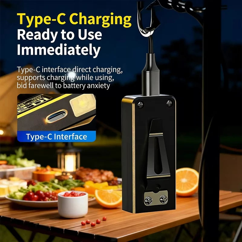 Mini COB LED Flashlight Rechargeable Powerful Work Light with Clip Magnet Waterproof Camping Walking Pocket Lamp Portable Light